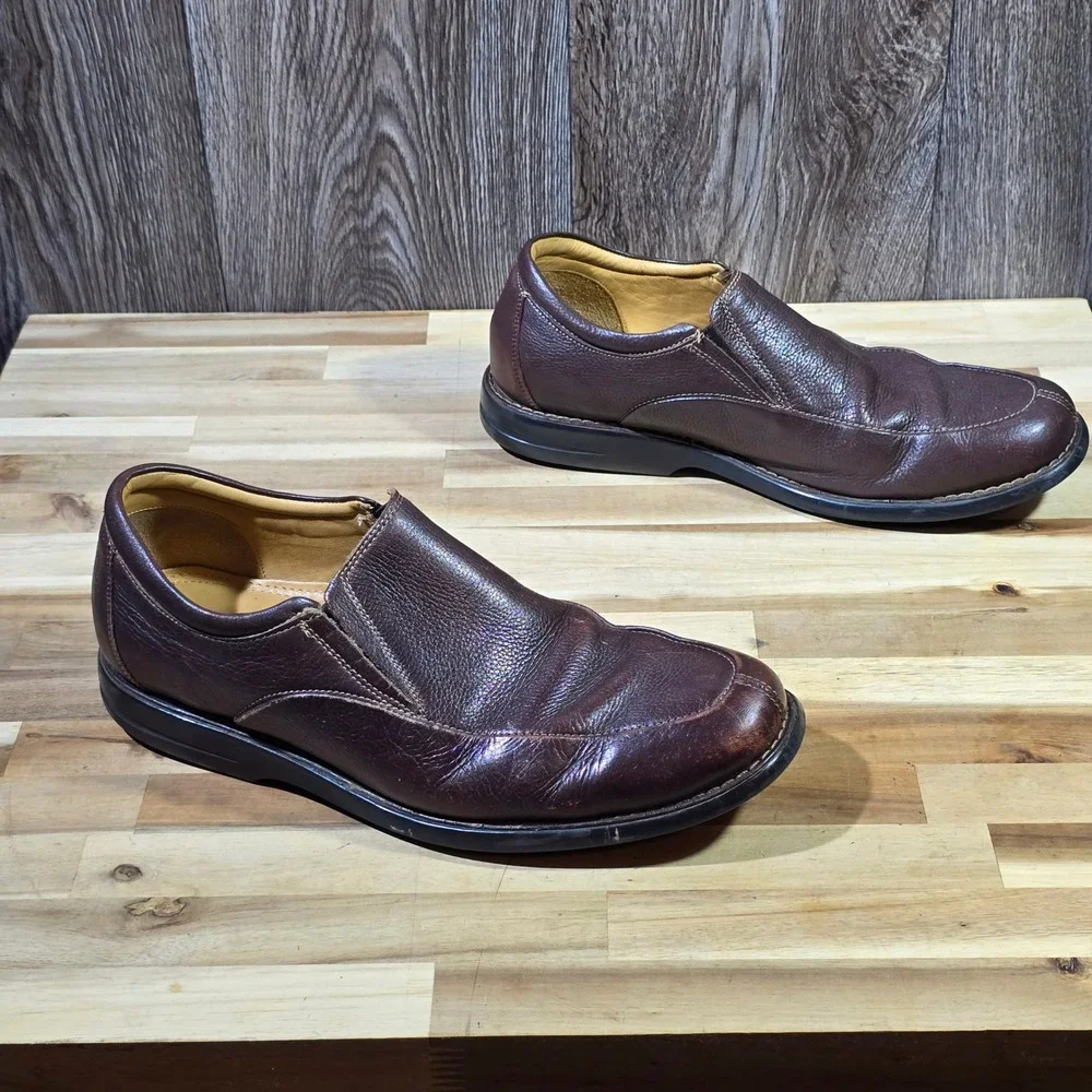 Gallus Men's Brown Leather Slip On Loafers Size 10.5 Comfort Dress‎ Shoes Ortho